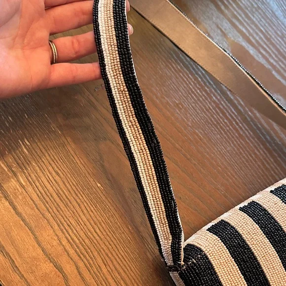 Anthropologie Fiona beaded bag- Neutral Stripe - Picture 4 of 12